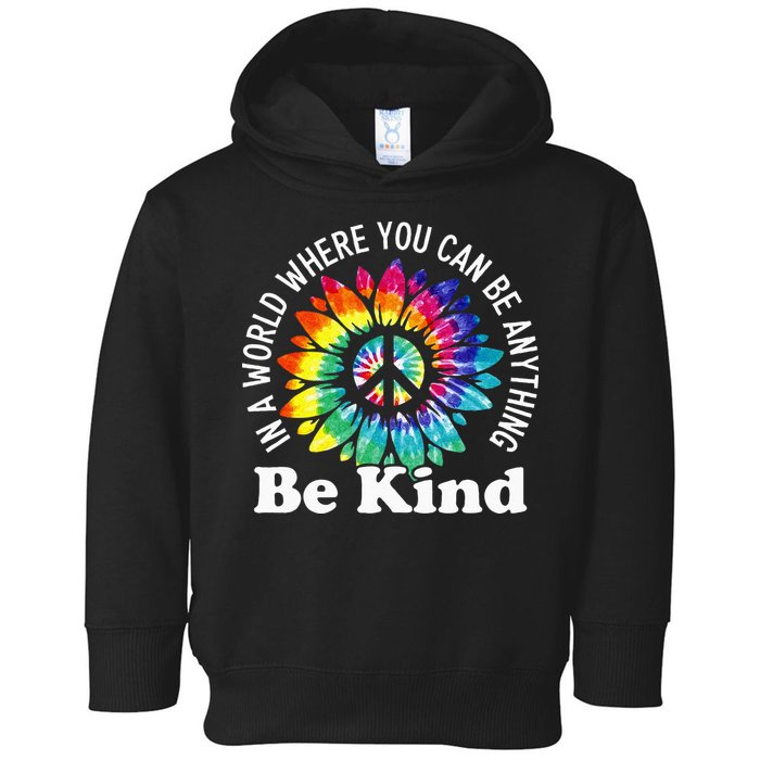 In A World Where You Can Be Anything Be Kind Sign Language Toddler Hoodie