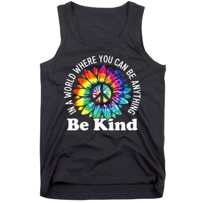 In A World Where You Can Be Anything Be Kind Sign Language Tank Top