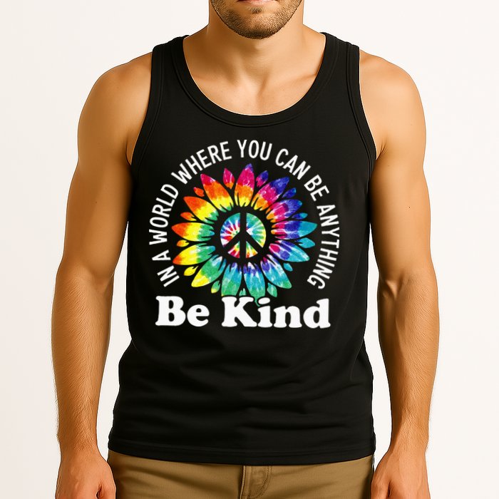 In A World Where You Can Be Anything Be Kind Sign Language Tank Top