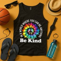 In A World Where You Can Be Anything Be Kind Sign Language Tank Top