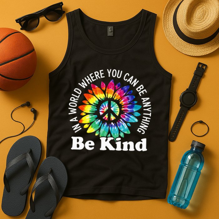 In A World Where You Can Be Anything Be Kind Sign Language Tank Top