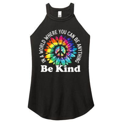 In A World Where You Can Be Anything Be Kind Sign Language Women's Perfect Tri Rocker Tank
