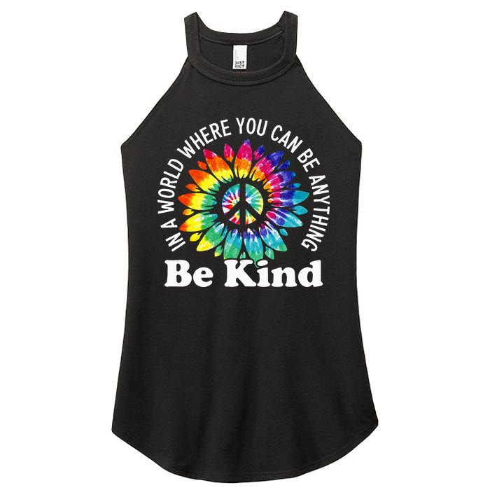 In A World Where You Can Be Anything Be Kind Sign Language Women's Perfect Tri Rocker Tank