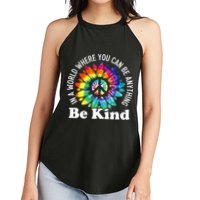 In A World Where You Can Be Anything Be Kind Sign Language Women's Perfect Tri Rocker Tank