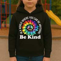 In A World Where You Can Be Anything Be Kind Sign Language Kids Hoodie
