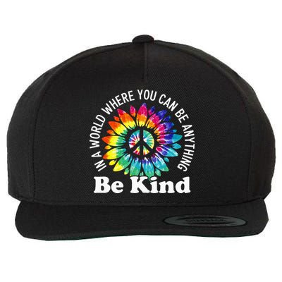 In A World Where You Can Be Anything Be Kind Sign Language Wool Snapback Cap