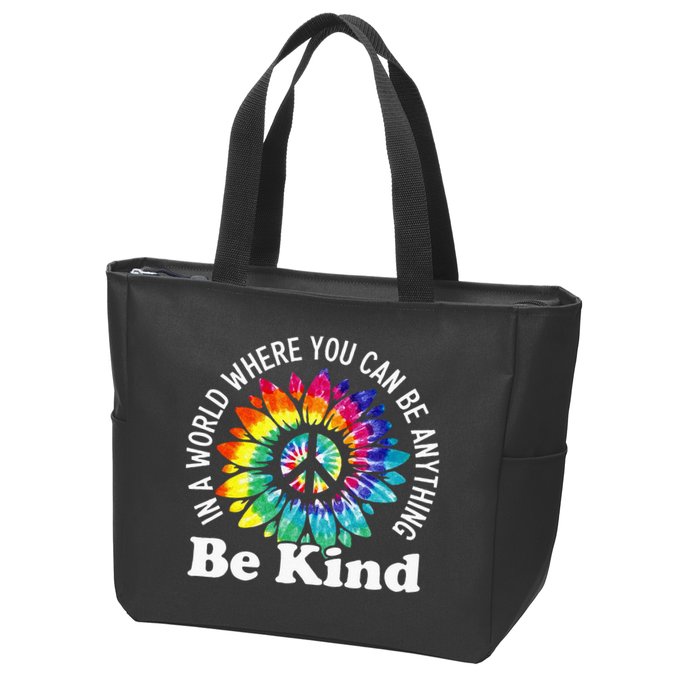 In A World Where You Can Be Anything Be Kind Sign Language Zip Tote Bag