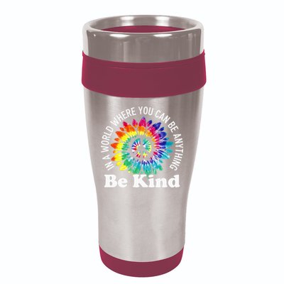 In A World Where You Can Be Anything Be Kind Sign Language 16oz Travel Tumbler