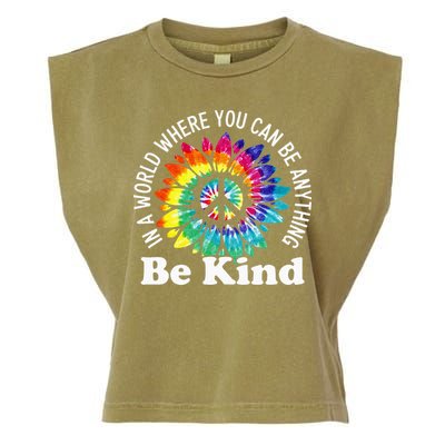 In A World Where You Can Be Anything Be Kind Sign Language Garment-Dyed Women's Muscle Tee