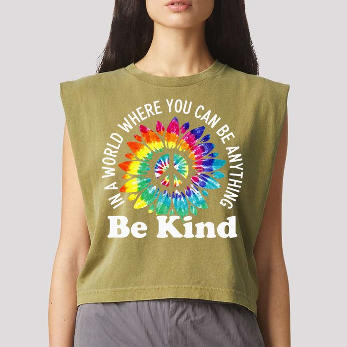 In A World Where You Can Be Anything Be Kind Sign Language Garment-Dyed Women's Muscle Tee
