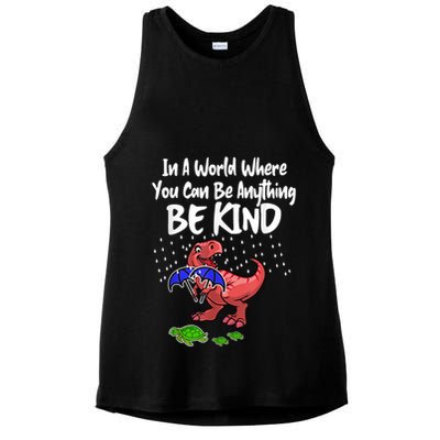 In A World Where You Can Be Anything Be Kind Kindness Ladies PosiCharge Tri-Blend Wicking Tank