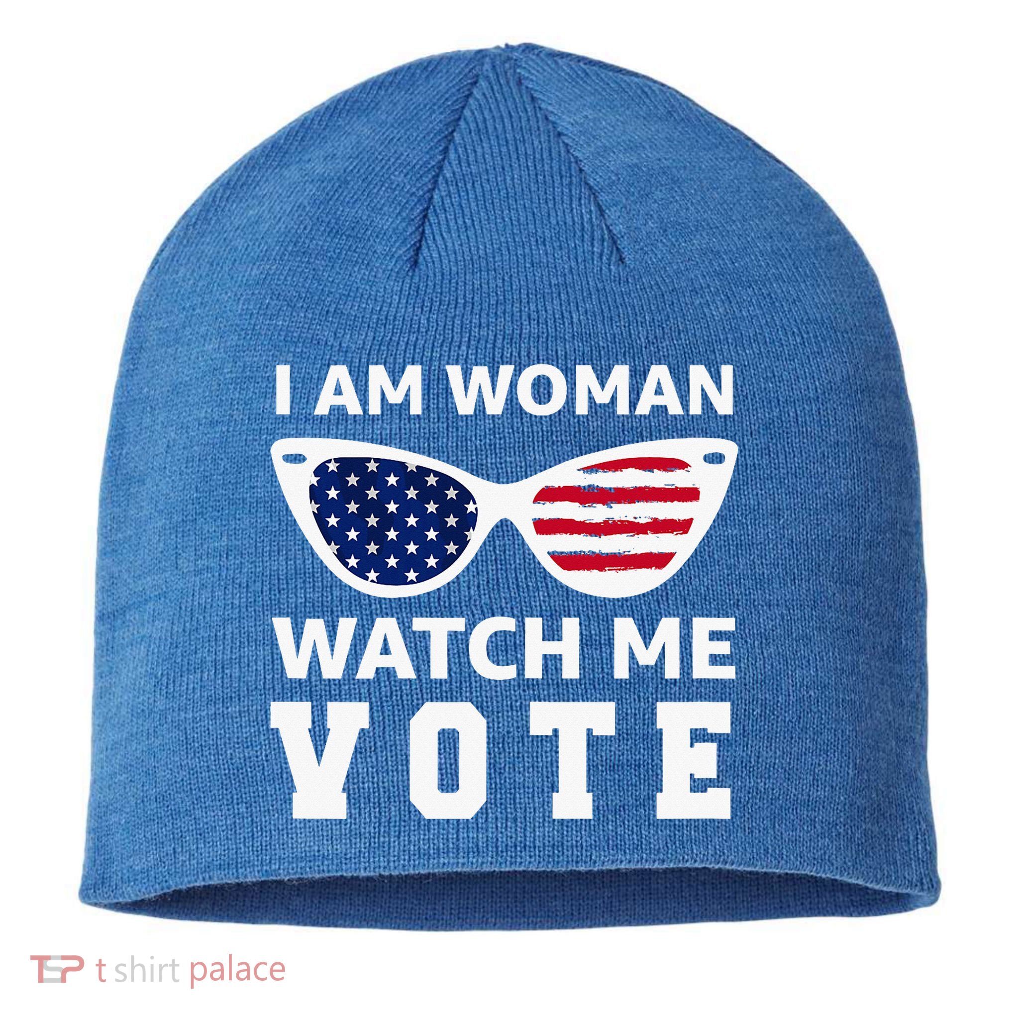 I Am Woman Watch Me Vote Sustainable Beanie