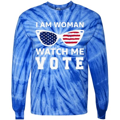 I Am Woman Watch Me Vote Tie-Dye Long Sleeve Shirt