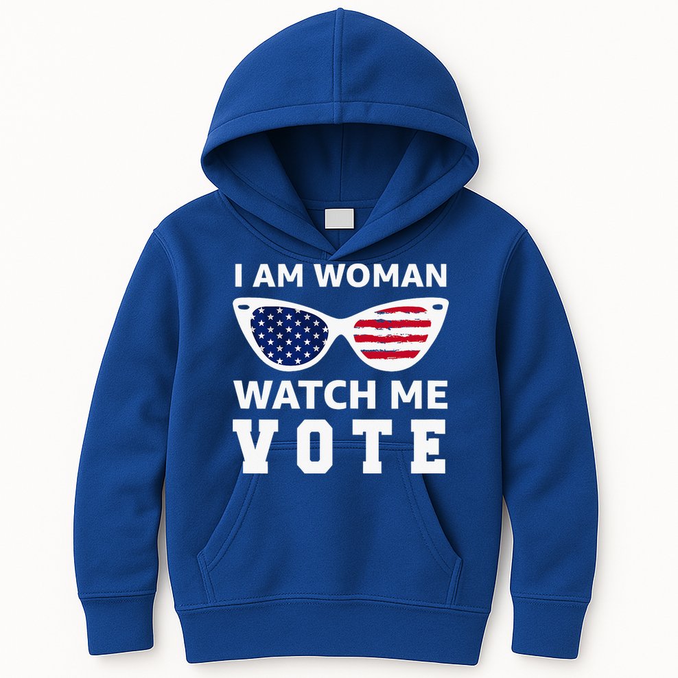 I Am Woman Watch Me Vote Kids Hoodie