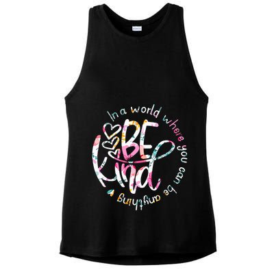 In A World Where You Can Be Anything Be Kind Kindness Ladies PosiCharge Tri-Blend Wicking Tank