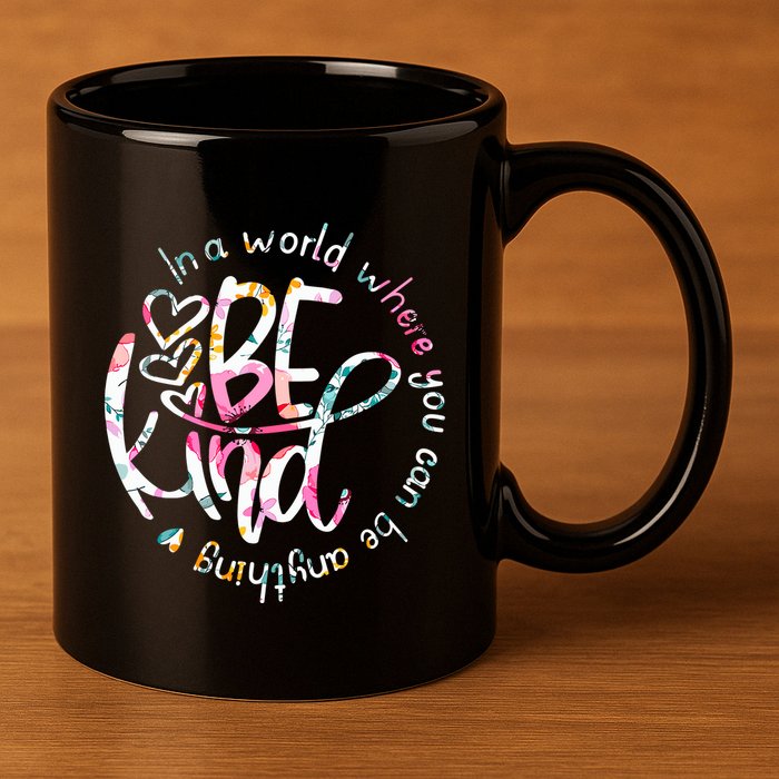 In A World Where You Can Be Anything Be Kind Kindness 11oz C Handle Ceramic Mug
