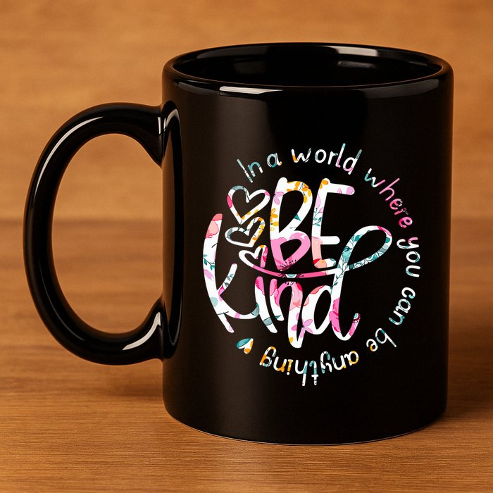 In A World Where You Can Be Anything Be Kind Kindness 11oz C Handle Ceramic Mug