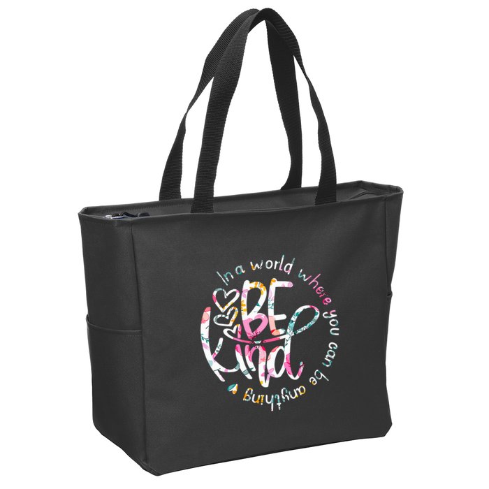 In A World Where You Can Be Anything Be Kind Kindness Zip Tote Bag