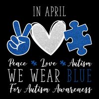 In April We Wear Blue For Autism Peace Love Wool Snapback Cap