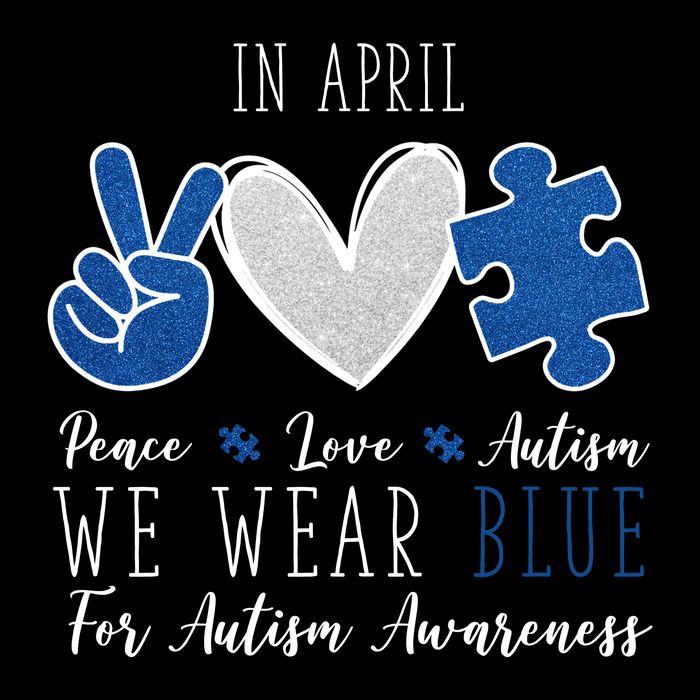 In April We Wear Blue For Autism Peace Love Wool Snapback Cap