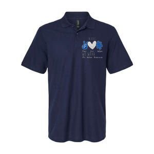 In April We Wear Blue For Autism Peace Love Softstyle Adult Sport Polo