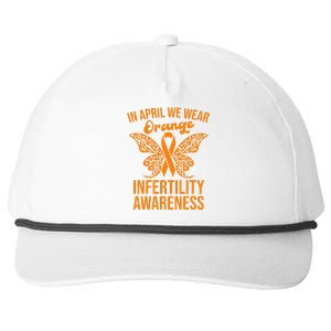 In April We Wear Orange Butterfly Infertility Awareness Week Snapback Five-Panel Rope Hat