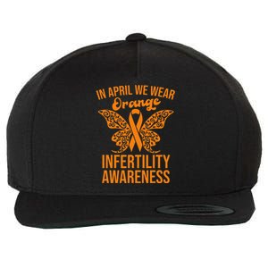 In April We Wear Orange Butterfly Infertility Awareness Week Wool Snapback Cap