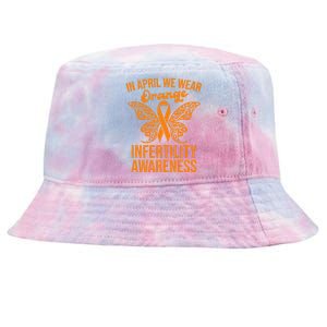 In April We Wear Orange Butterfly Infertility Awareness Week Tie-Dyed Bucket Hat