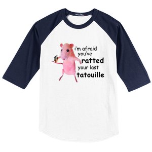 Im Afraid Youve Ratted Your Last Tatouille Funny Pink Rat Baseball Sleeve Shirt