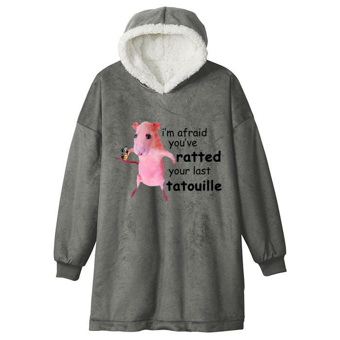 Im Afraid Youve Ratted Your Last Tatouille Funny Pink Rat Hooded Wearable Blanket