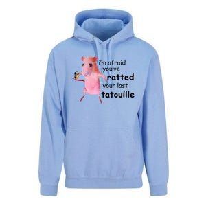 Im Afraid Youve Ratted Your Last Tatouille Funny Pink Rat Unisex Surf Hoodie