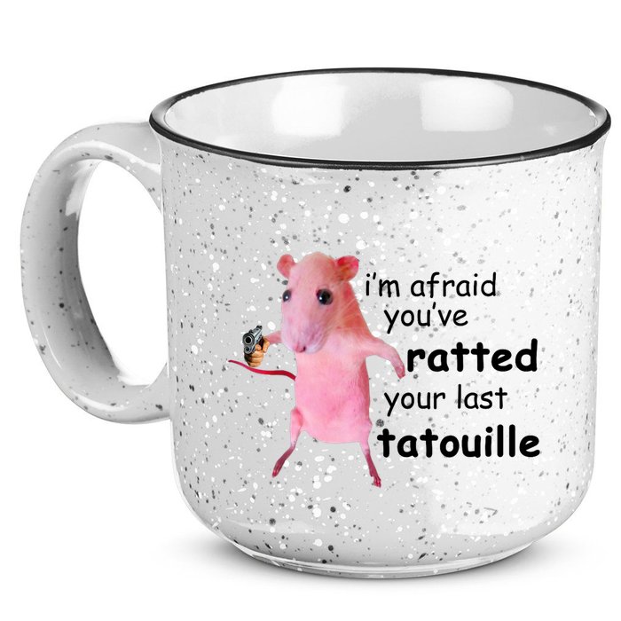 Im Afraid Youve Ratted Your Last Tatouille Funny Pink Rat 15oz Campfire Ceramic Mug