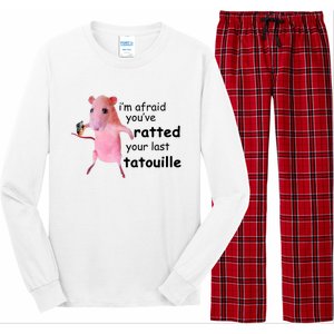 Im Afraid Youve Ratted Your Last Tatouille Funny Pink Rat Long Sleeve Pajama Set