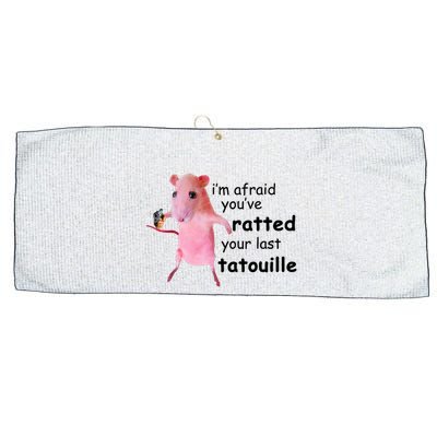 Im Afraid Youve Ratted Your Last Tatouille Funny Pink Rat Large Microfiber Waffle Golf Towel