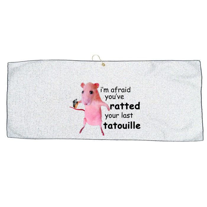 Im Afraid Youve Ratted Your Last Tatouille Funny Pink Rat Large Microfiber Waffle Golf Towel