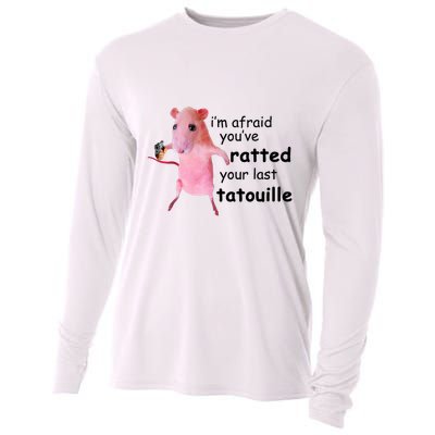 Im Afraid Youve Ratted Your Last Tatouille Funny Pink Rat Cooling Performance Long Sleeve Crew