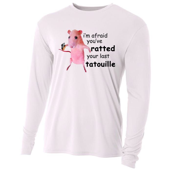 Im Afraid Youve Ratted Your Last Tatouille Funny Pink Rat Cooling Performance Long Sleeve Crew