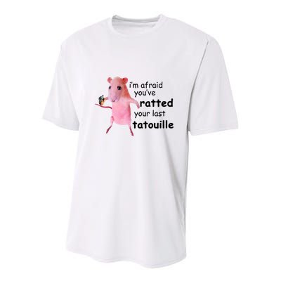 Im Afraid Youve Ratted Your Last Tatouille Funny Pink Rat Youth Performance Sprint T-Shirt