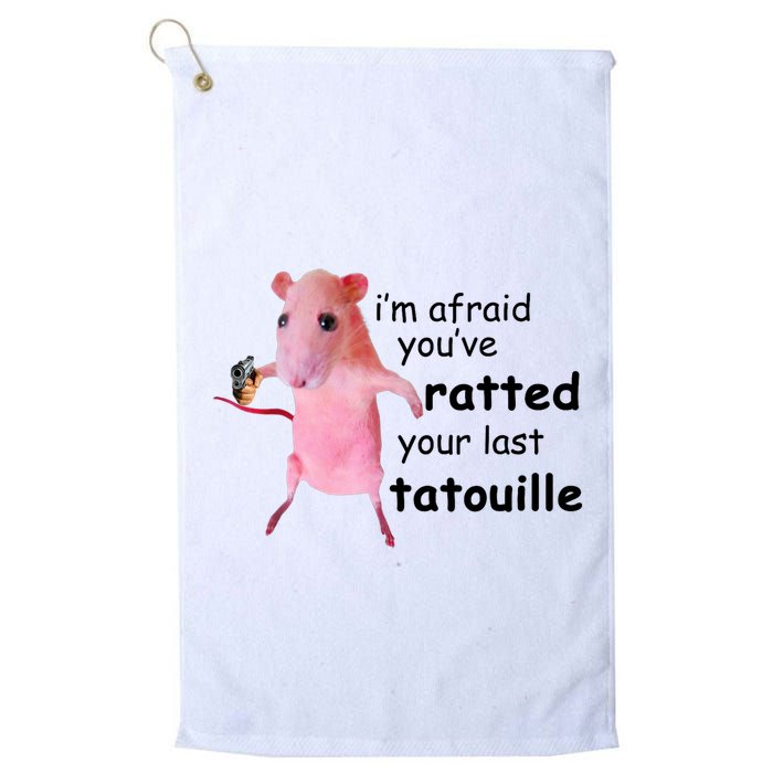 Im Afraid Youve Ratted Your Last Tatouille Funny Pink Rat Golf Towel