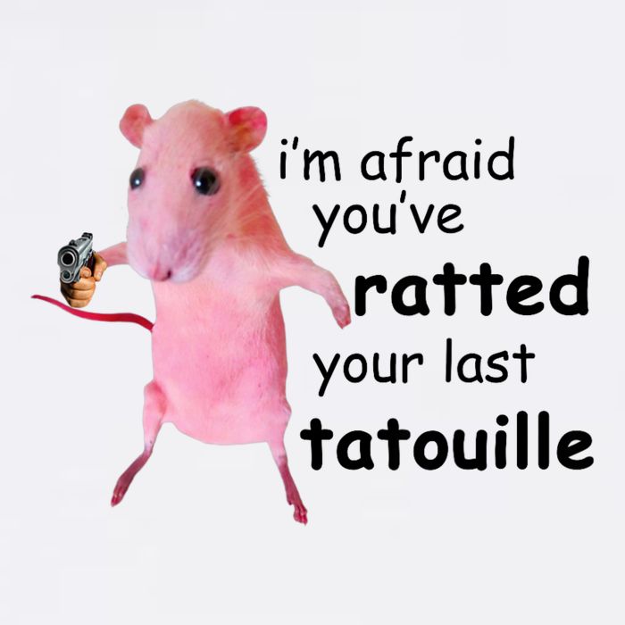 Im Afraid Youve Ratted Your Last Tatouille Funny Pink Rat Golf Towel