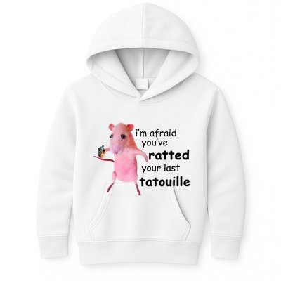 Im Afraid Youve Ratted Your Last Tatouille Funny Pink Rat Kids Hoodie