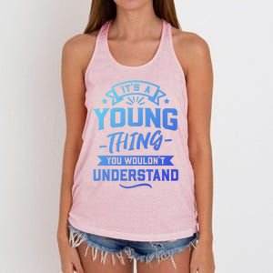 Its A Young Thing You Wouldnt Understand Surname Gift Women's Knotted Racerback Tank