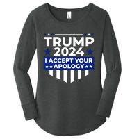 I Accept Your Apology 2024 Women's Perfect Tri Tunic Long Sleeve Shirt