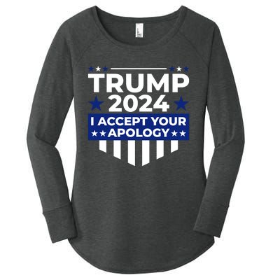 I Accept Your Apology 2024 Women's Perfect Tri Tunic Long Sleeve Shirt