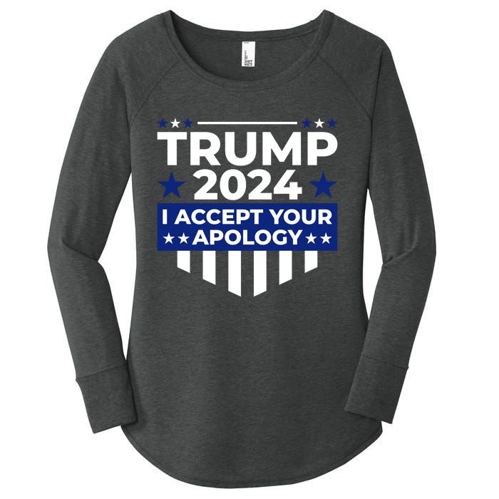 I Accept Your Apology 2024 Women's Perfect Tri Tunic Long Sleeve Shirt