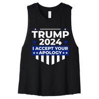 I Accept Your Apology 2024 Women's Racerback Cropped Tank