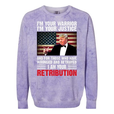 I Am Your Retribution Pro Donald Trump Usa Colorblast Crewneck Sweatshirt