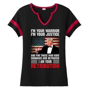 I Am Your Retribution Pro Donald Trump Usa Ladies Halftime Notch Neck Tee