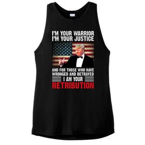 I Am Your Retribution Pro Donald Trump Usa Ladies PosiCharge Tri-Blend Wicking Tank