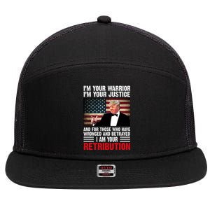 I Am Your Retribution Pro Donald Trump Usa 7 Panel Mesh Trucker Snapback Hat